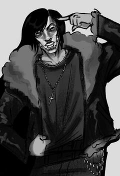 Simple greyscale half body